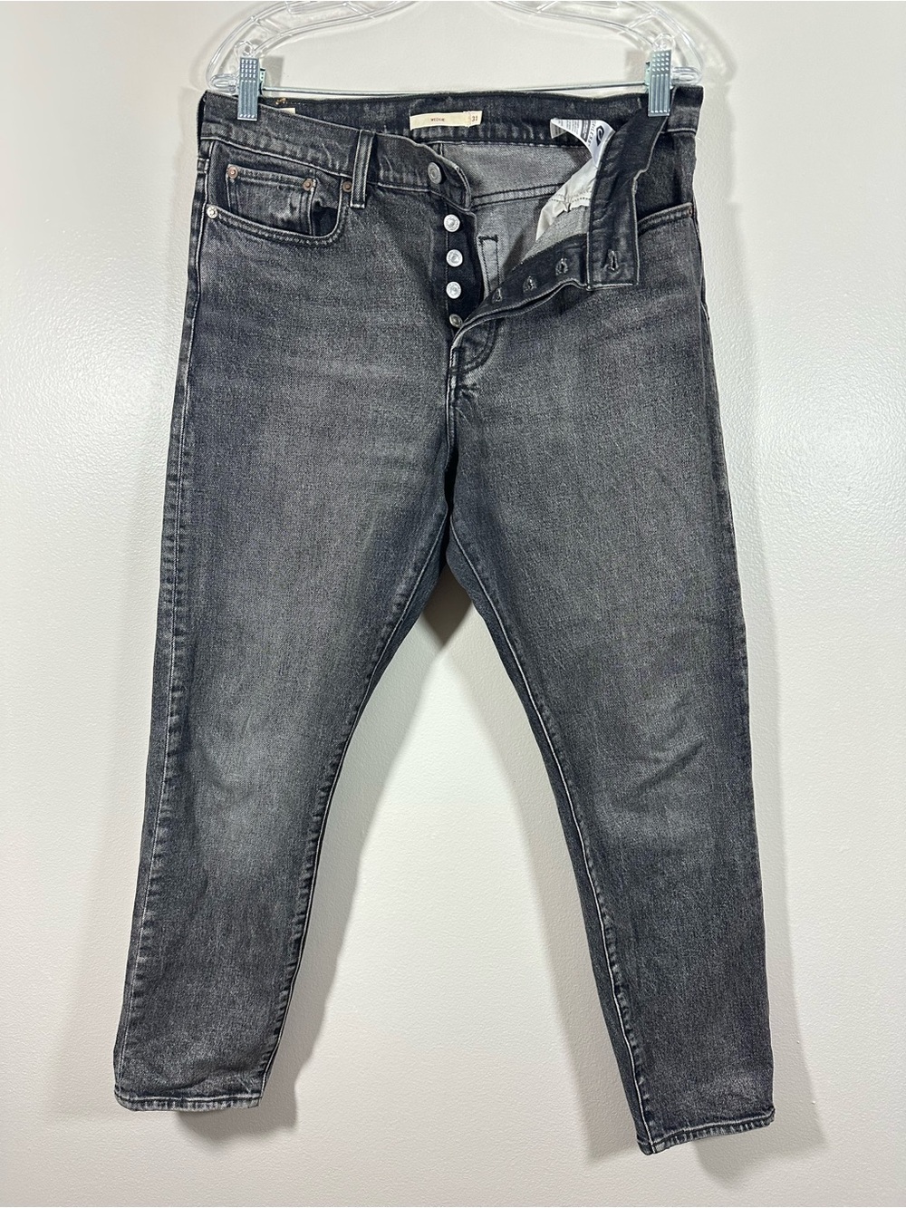 Levis Premium Jeans Womens Size 31 Black Wedgie Straight Denim Button Fly